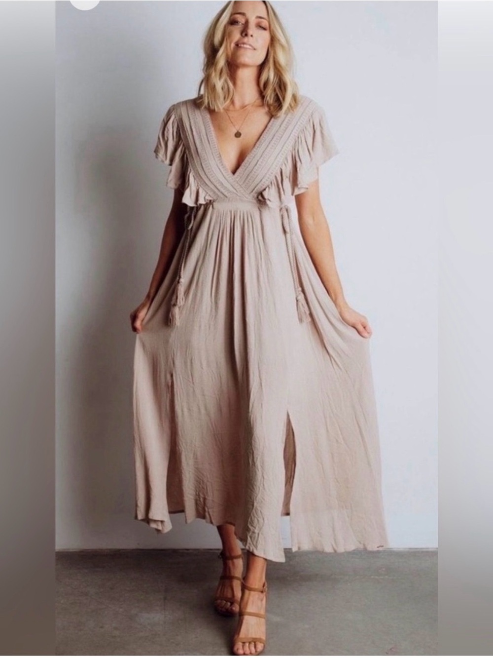 Baltic Born Jennifer Deep V-Neck Maxi Dress